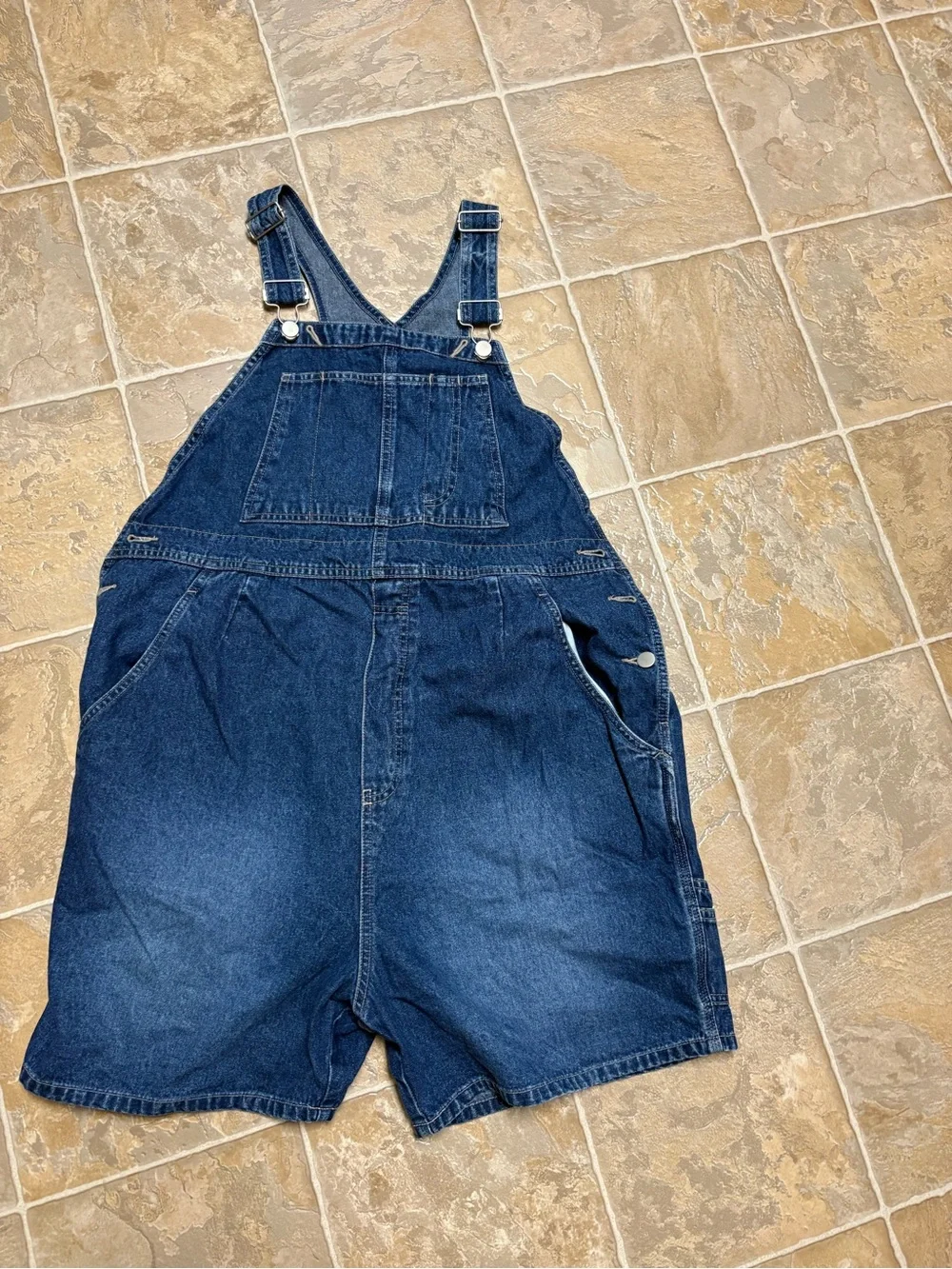 Motherhood Maternity Dark Blue Denim Overall Shorts